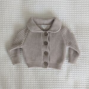 Jamie Kay Taupe Knit Cardigan with Button Detail